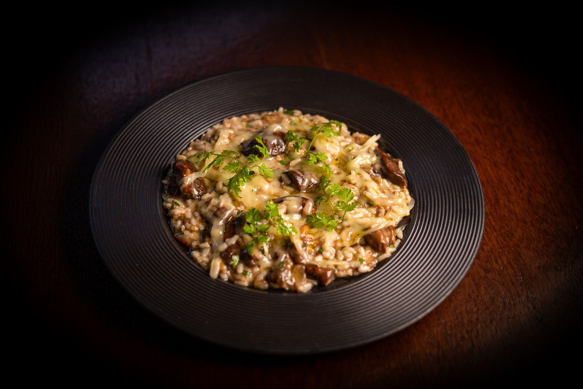 Hříbkové risotto se sýrem Provolone