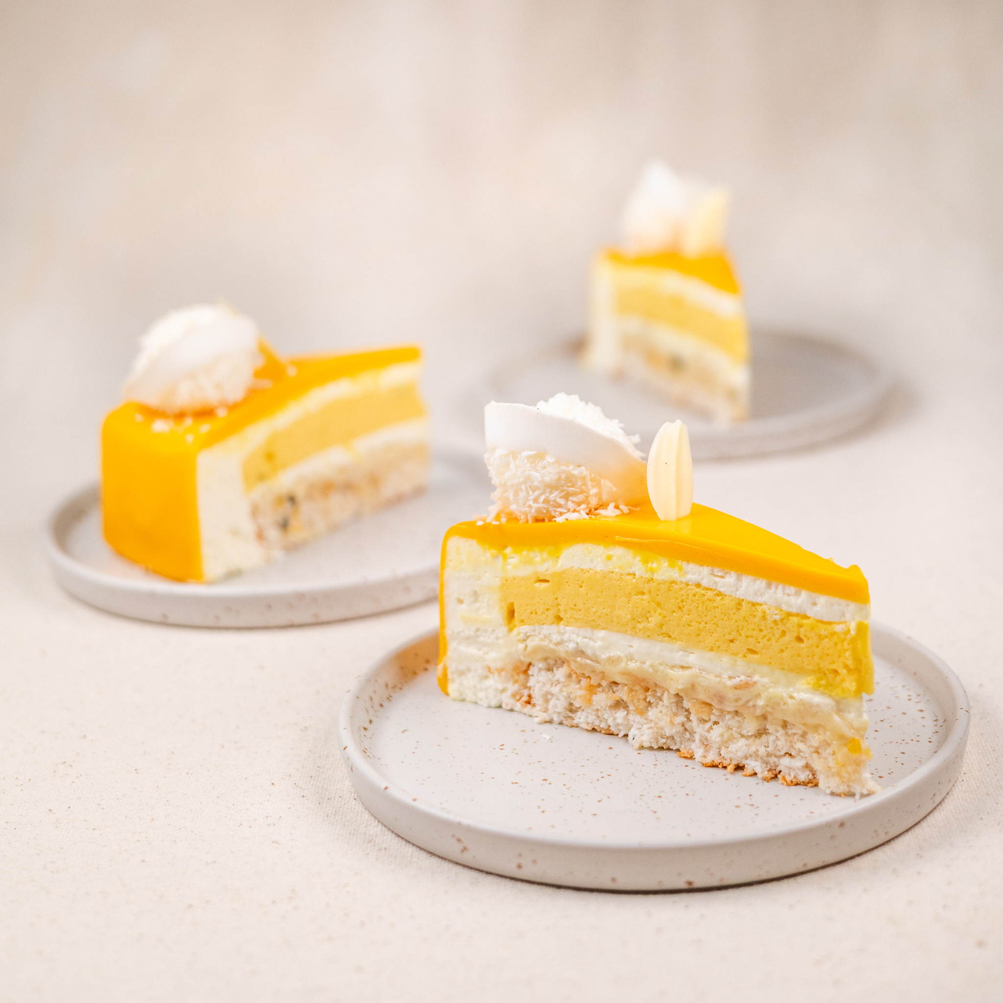 Kokosový dort s mučenkovým mousse